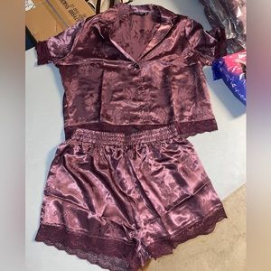 Nasty Gal Lights Out Jacquard Shirt and Short Pyjama Set